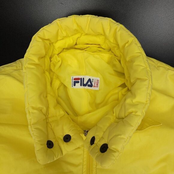 Vintage FILA 80s 90s Bright Yellow Snow Winter Ski Jumpsuit 42 Gorpcore Coverall - Picture 2 of 14